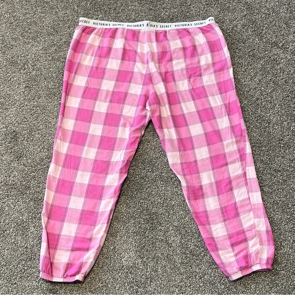 Victoria's Secret Pink Plaid Pajama Bottoms Size XL